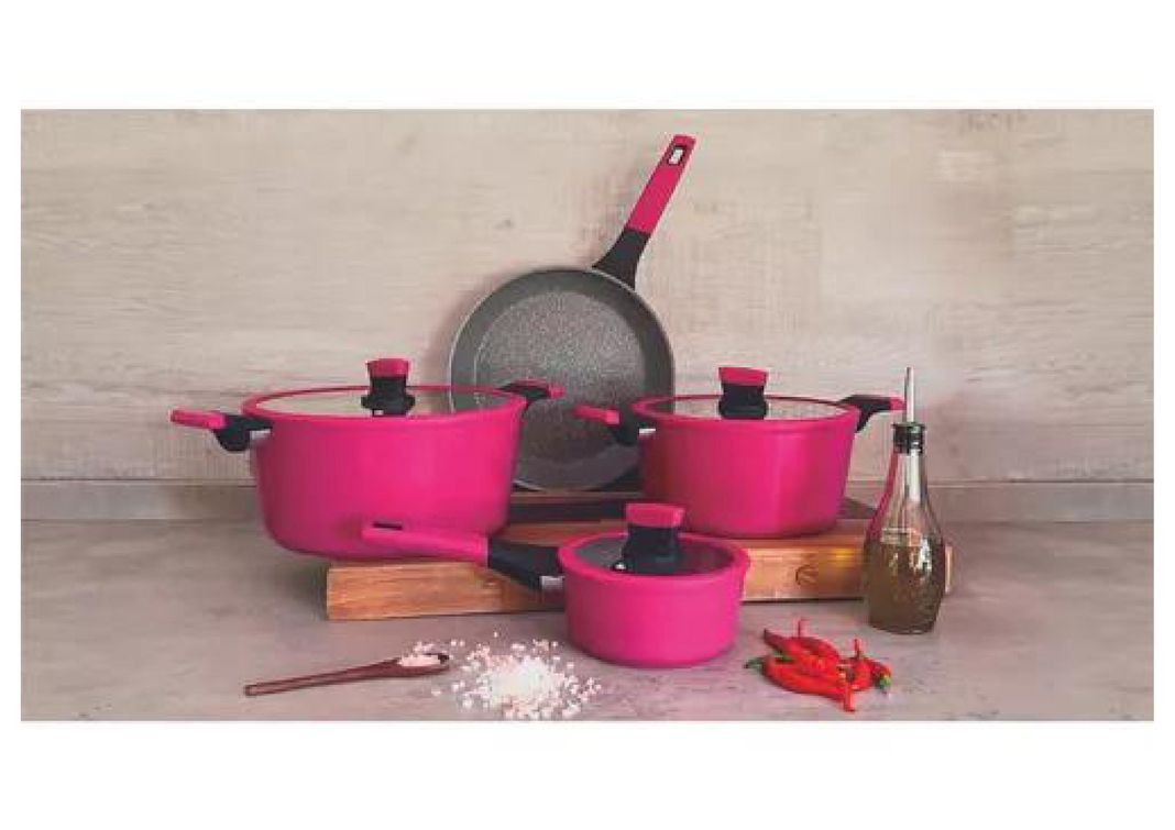 Batería Aluminio Forjado Soho 7 Piezas Cherry-1
