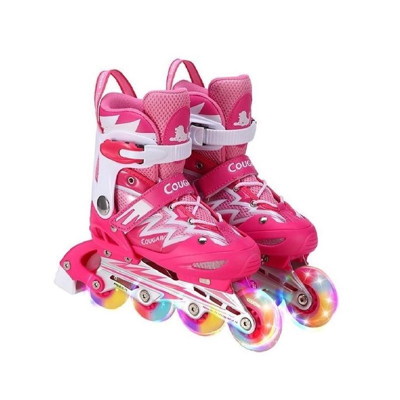 Patines LED Roller + Accesorios Rosado-0