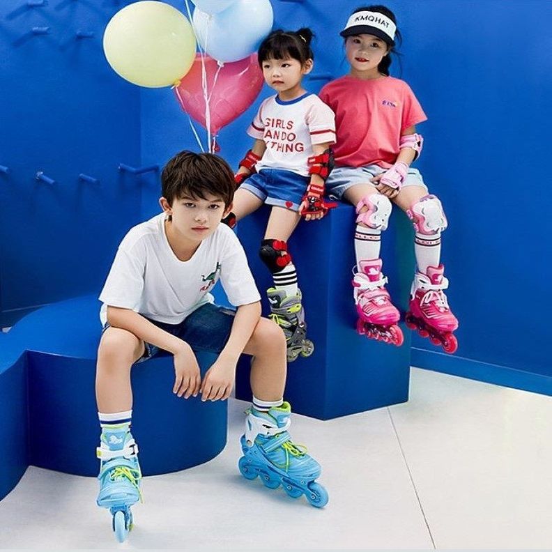 Patines LED Roller + Accesorios Rosado-3