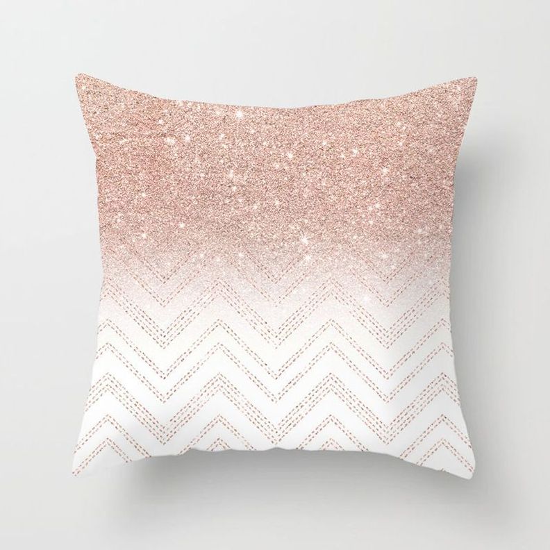 Funda Cojin Moderno Urbano Poliéster 45x45cm Múltiples Diseños Rosado Glam-0