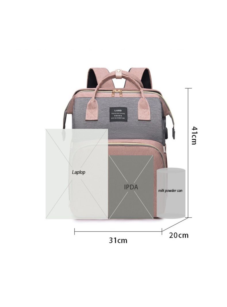 Mochila Maternal Bebe Plegable Azul-2