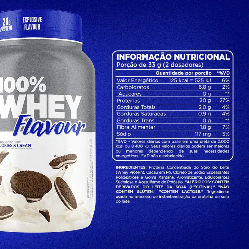 PROTEÍNA 100% WHEY FLAVOUR - 2 LIBRAS - COOKIES & CREAM-1