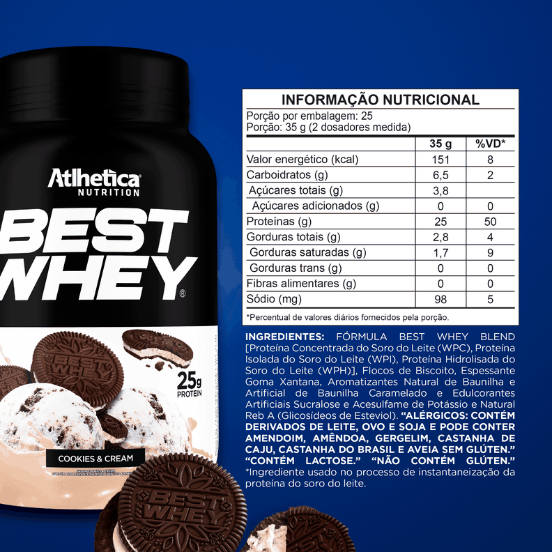 PROTEÍNA BEST WHEY - 2 LIBRAS - COOKIES AND CREAM-1