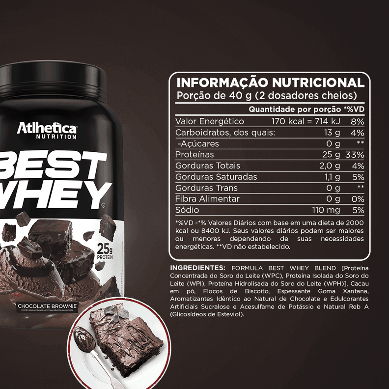 PROTEÍNA BEST WHEY - 2 LIBRAS - BROWNIE CHOCOLATE-1