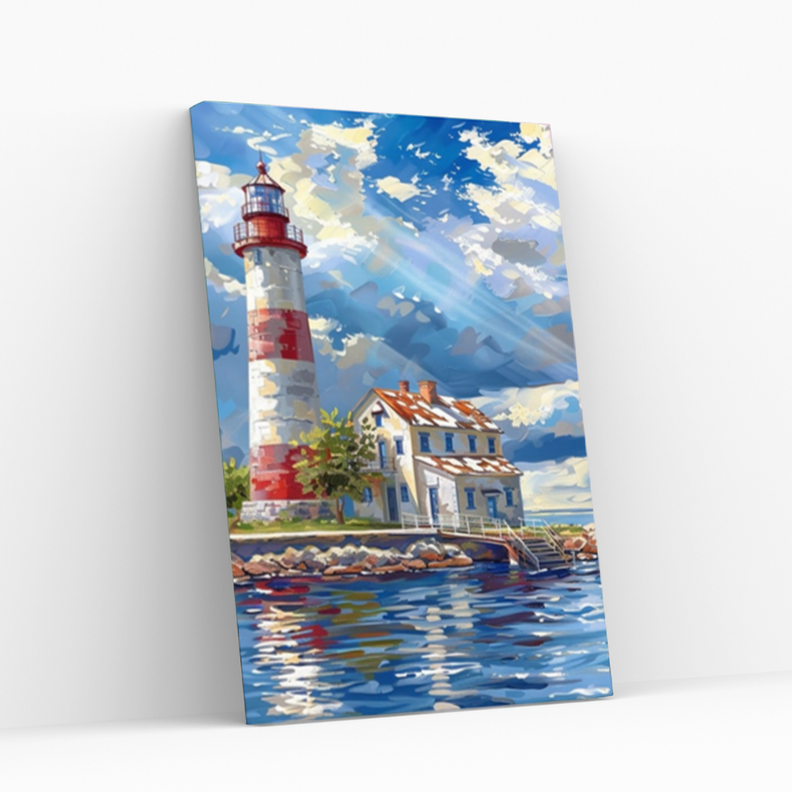 Pintura Con Números En Bastidor 60X75 El Faro - Painting By Numbers
