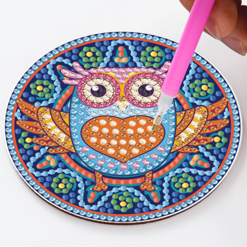 Posavasos pintura con diamante - Aves y Mariposas-2