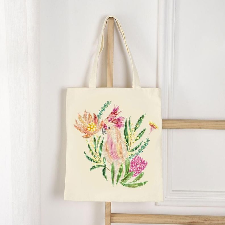 Tote Bag Pintura con Diamantes - Flores-2
