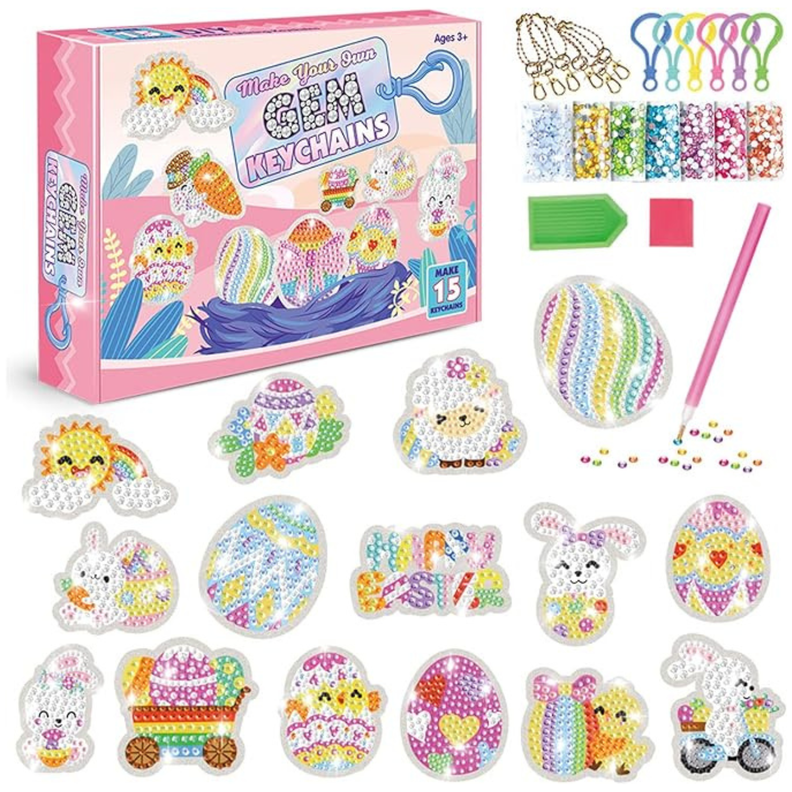 Set de llaveros pintura diamante - Pascua-0