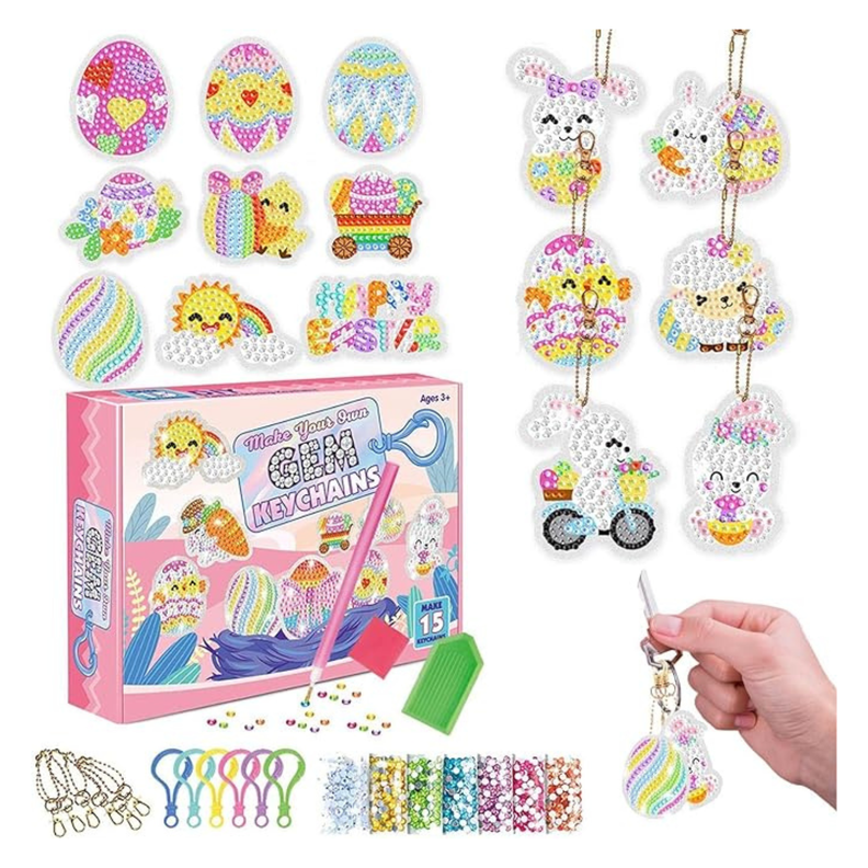 Set de llaveros pintura diamante - Pascua-1
