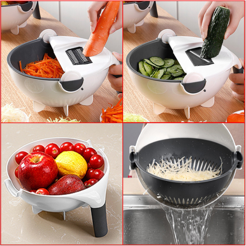 Rallador Pelador Colador de Verduras Multifuncional 9 en 1-3