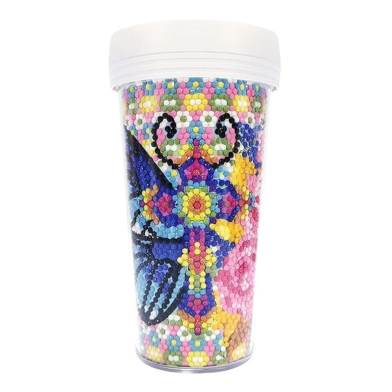 Vaso Pintura con Diamantes - Mariposa-0