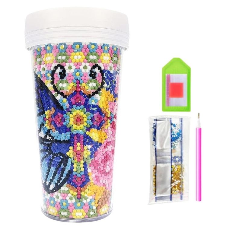 Vaso Pintura con Diamantes - Mariposa-1
