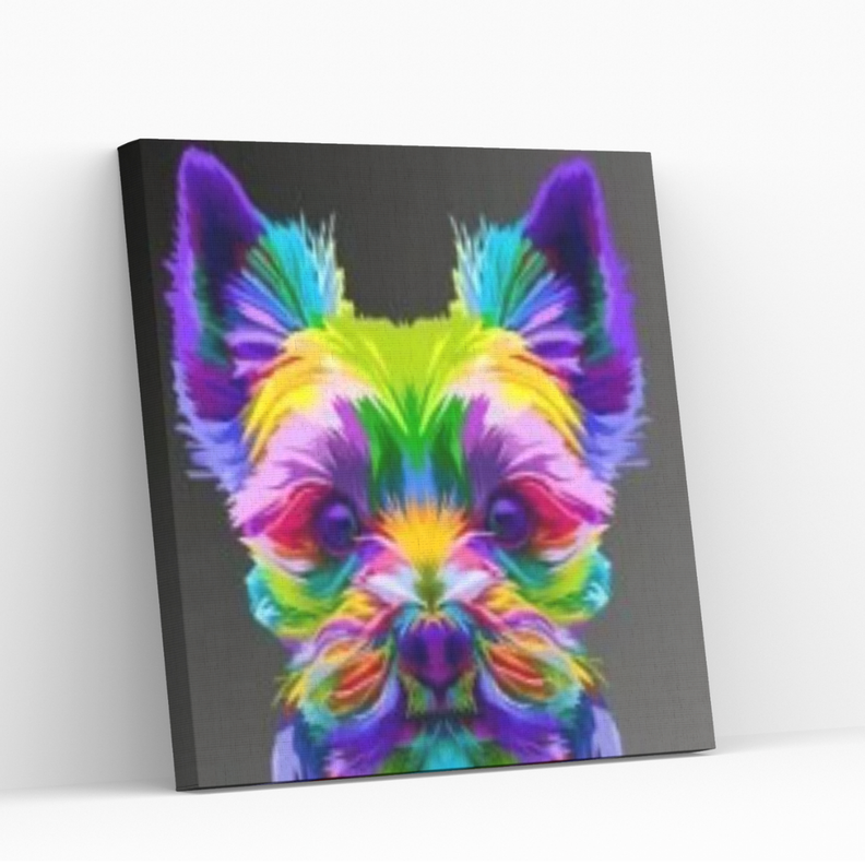 Diamond Painting en bastidor 30x30cm Yorkie Pop-0