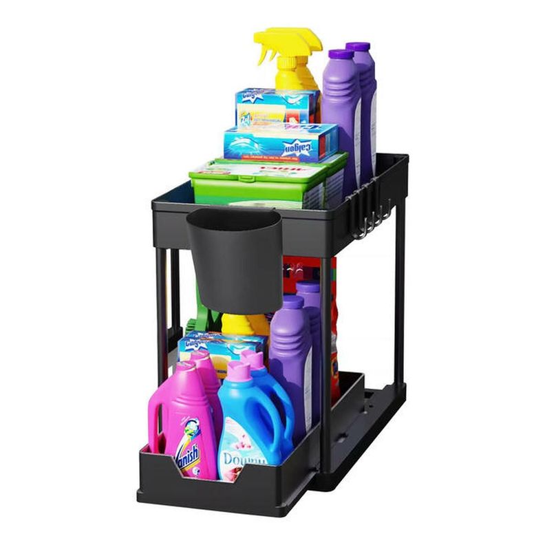Organizador 2 Pisos Deslizante Para Lavaplatos, Baño, Cocina O Closet-0