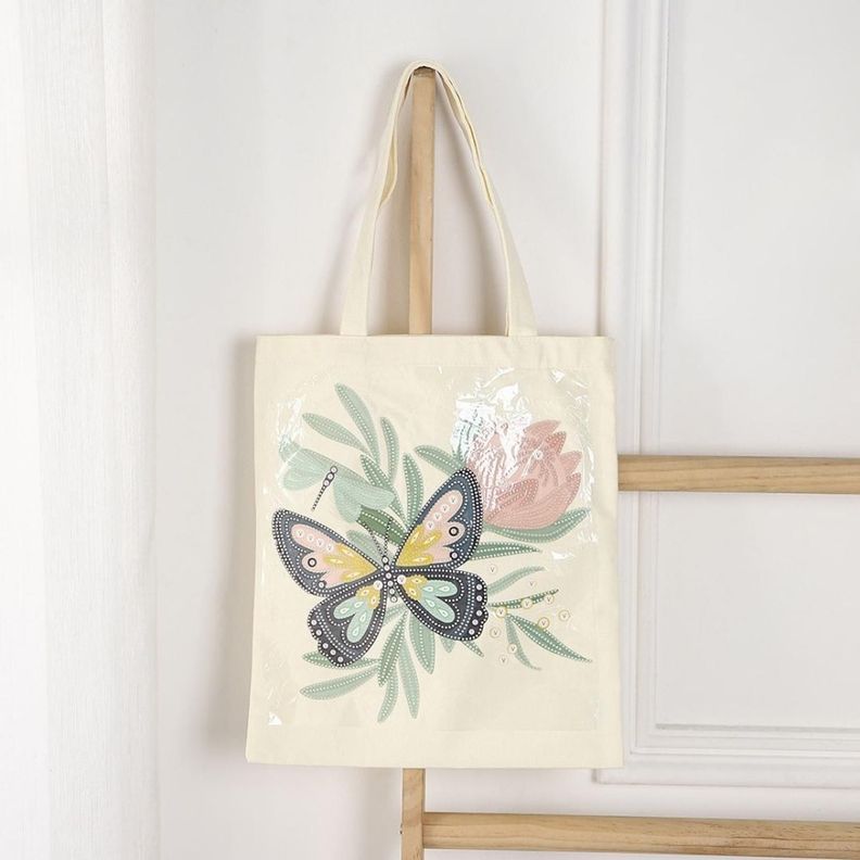 Tote Bag Pintura con Diamantes - Mariposa-2