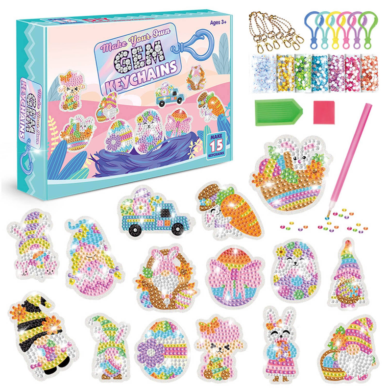 Set de llaveros pintura diamante - Conejo de Pascua