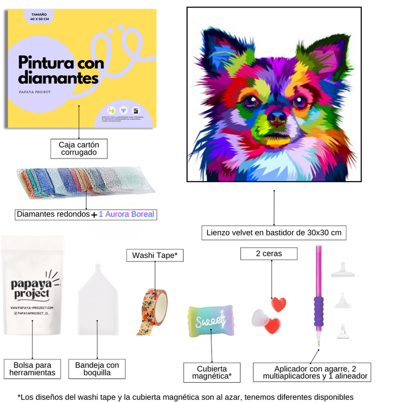 Diamond Painting en bastidor 30x30cm Pome Pop-1