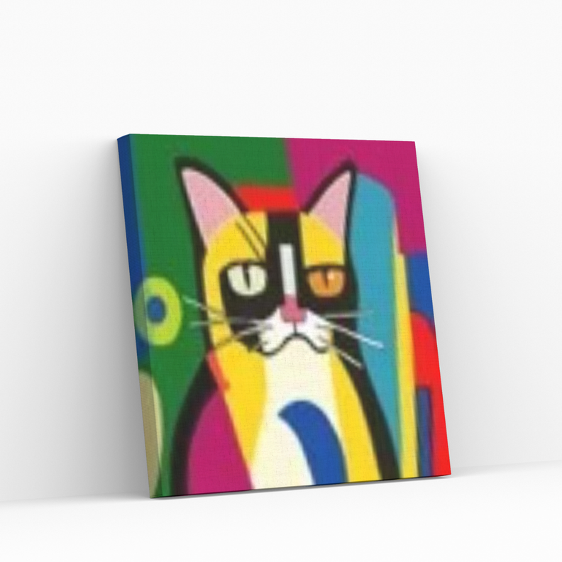 Diamond Painting en bastidor 30x30cm Gato Cubista-0