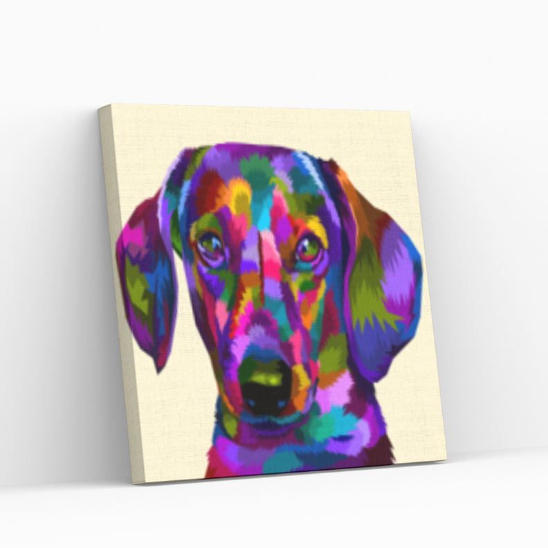 Diamond Painting en bastidor 30x30cm Salchicha Pop-0