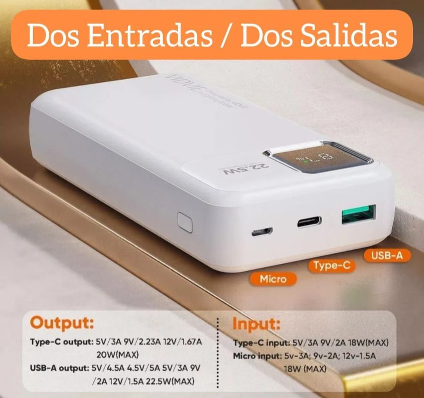 CARGADOR BATERÍA EXTERNA DIGITAL PORTÁTIL ULTRA RÁPIDA 20000 MAH-3
