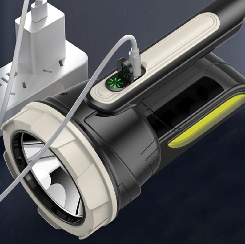LINTERNA POTENTE BRILLO LED RECARGABLE MULTIUSOS LUZ LATERAL-4