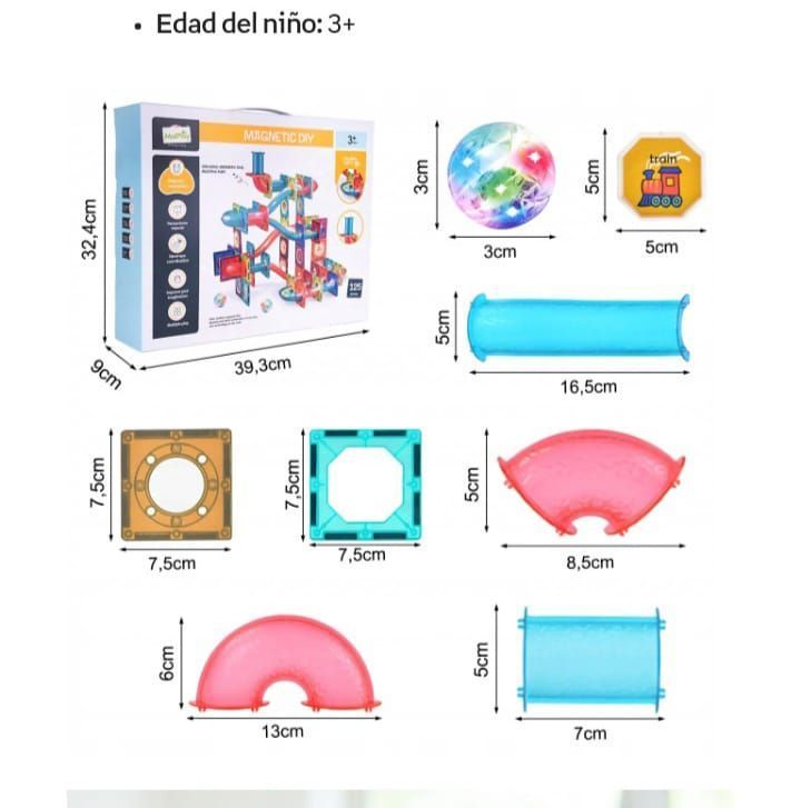 BLOQUES DE CONSTRUCCIÓN MAGNÉTICOS 3D LUMINOSA 125 PIEZAS-1