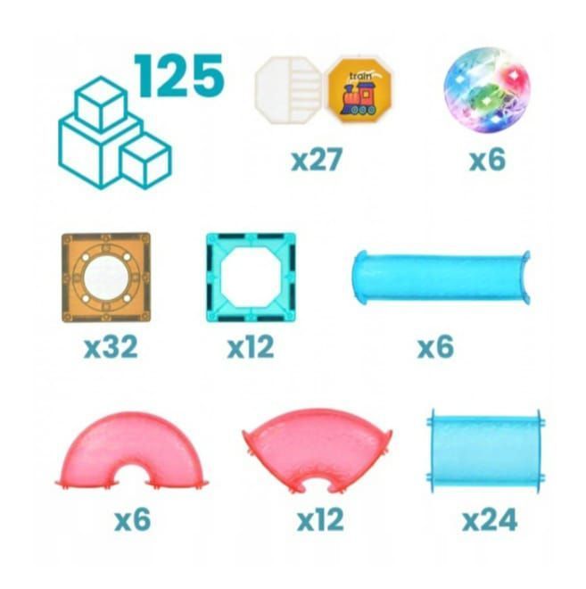 BLOQUES DE CONSTRUCCIÓN MAGNÉTICOS 3D LUMINOSA 125 PIEZAS-4