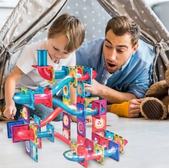BLOQUES DE CONSTRUCCIÓN MAGNÉTICOS 3D LUMINOSA 125 PIEZAS-7