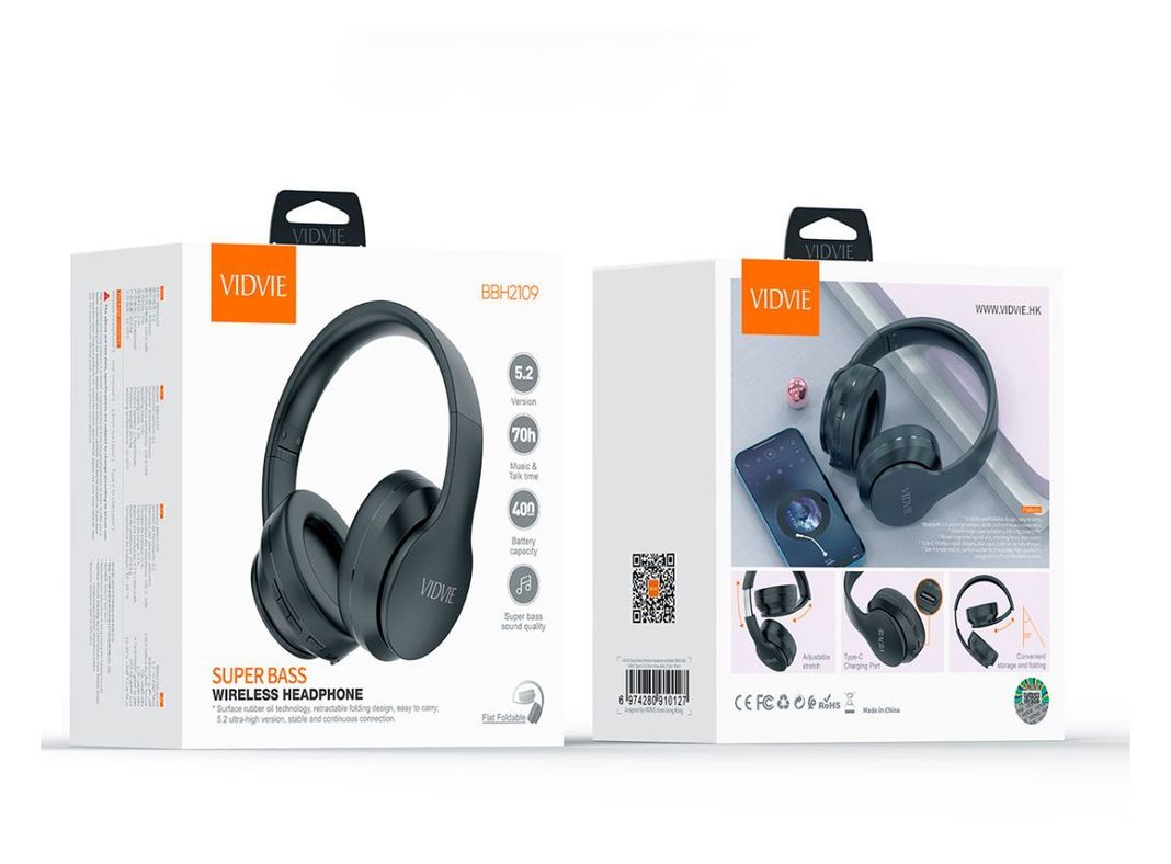 AUDÍFONOS BLUETOOTH WIRELESS HEADPHONE SUPER BASS - VIDVIE-5