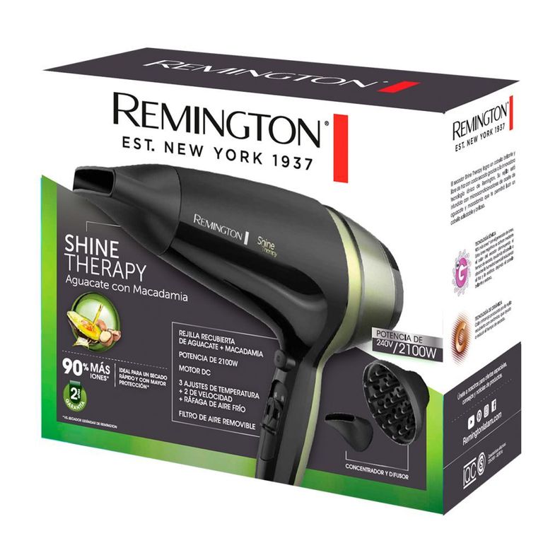 SECADOR DE CABELLO REMINGTON SHINE THERAPY AGUACATE 2100W-6