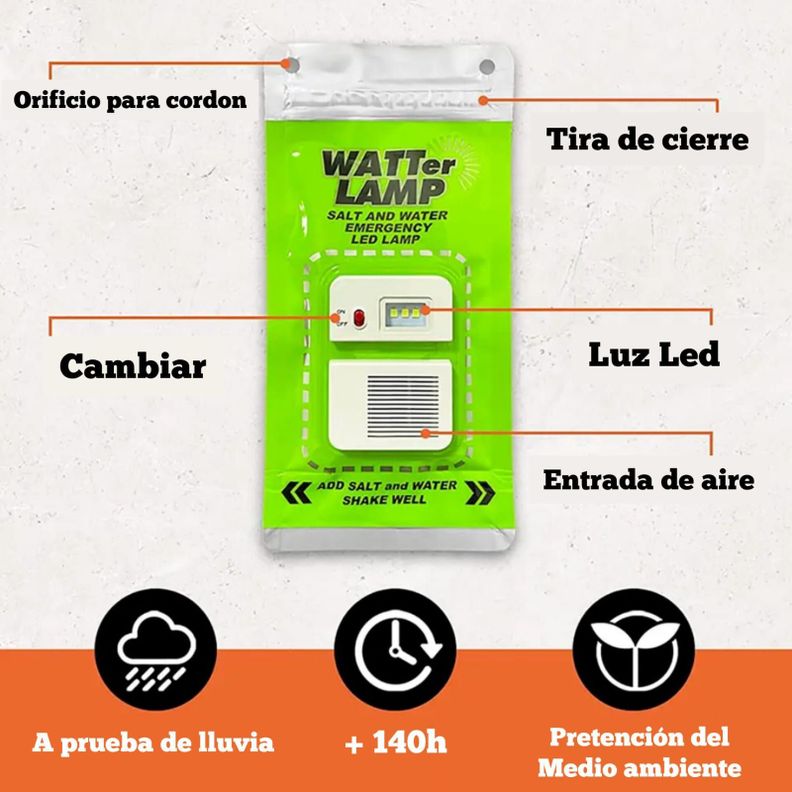 LINTERNA DE AGUA SALADA LUZ LED DE EMERGENCIA PARA ACAMPAR-1