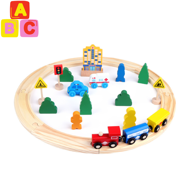 Set Tren de Madera con Accesorios Urbanos Educativo