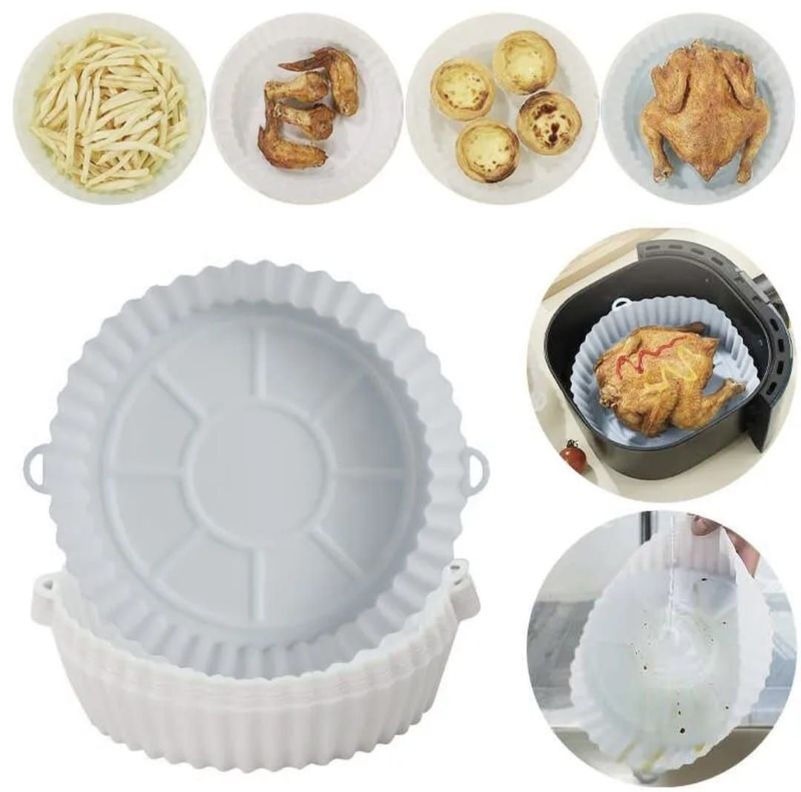 PACK 2 BANDEJAS REUTILIZABLE SILICONA AIRFRYER HORNO MICRO-1