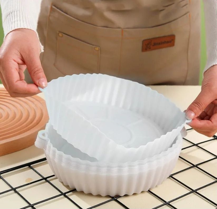PACK 2 BANDEJAS REUTILIZABLE SILICONA AIRFRYER HORNO MICRO-2