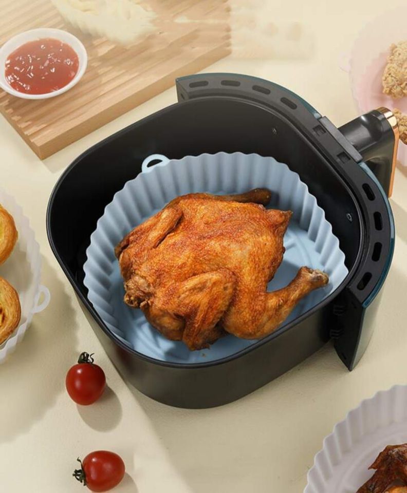 PACK 2 BANDEJAS REUTILIZABLE SILICONA AIRFRYER HORNO MICRO-3