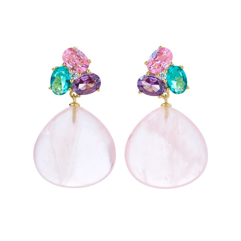 AROS CUARZO ROSA PLATA