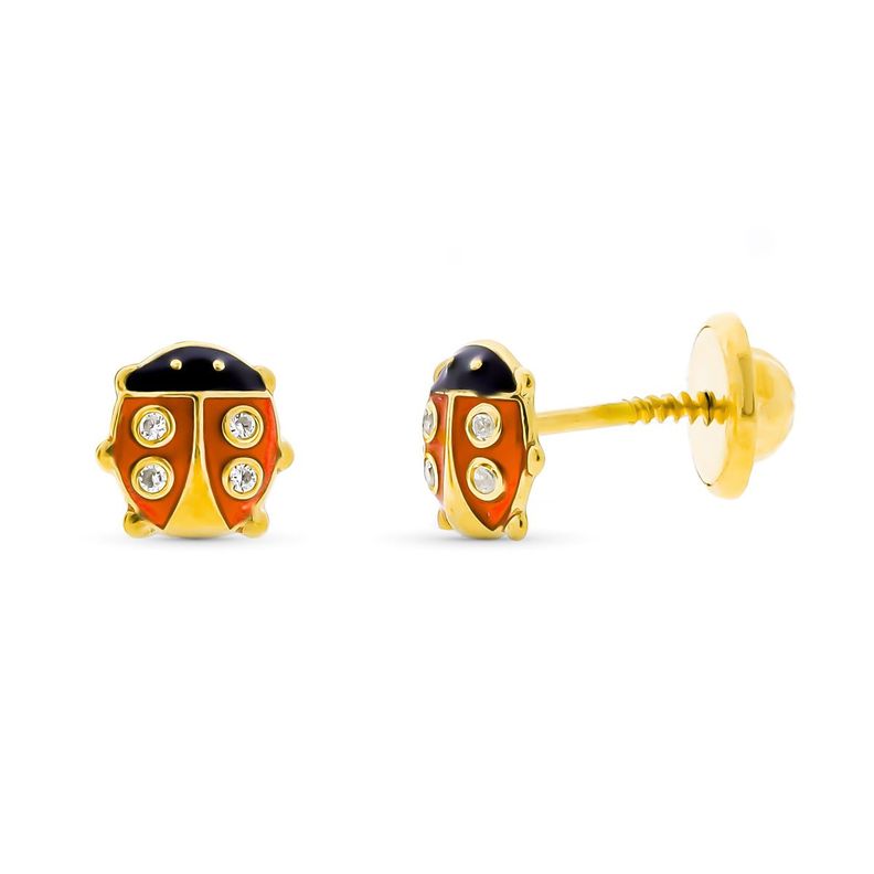 Aros 18Kt Chinitas Esmalte