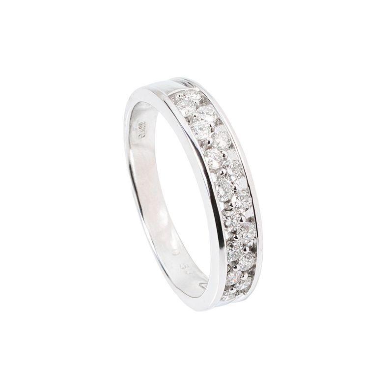 Anillo medio cintillo Oro blanco Talla 17