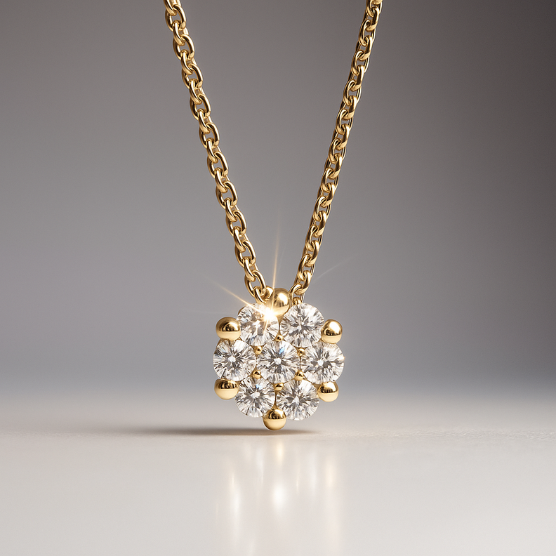 Collar Oro Diamante Central Sofia