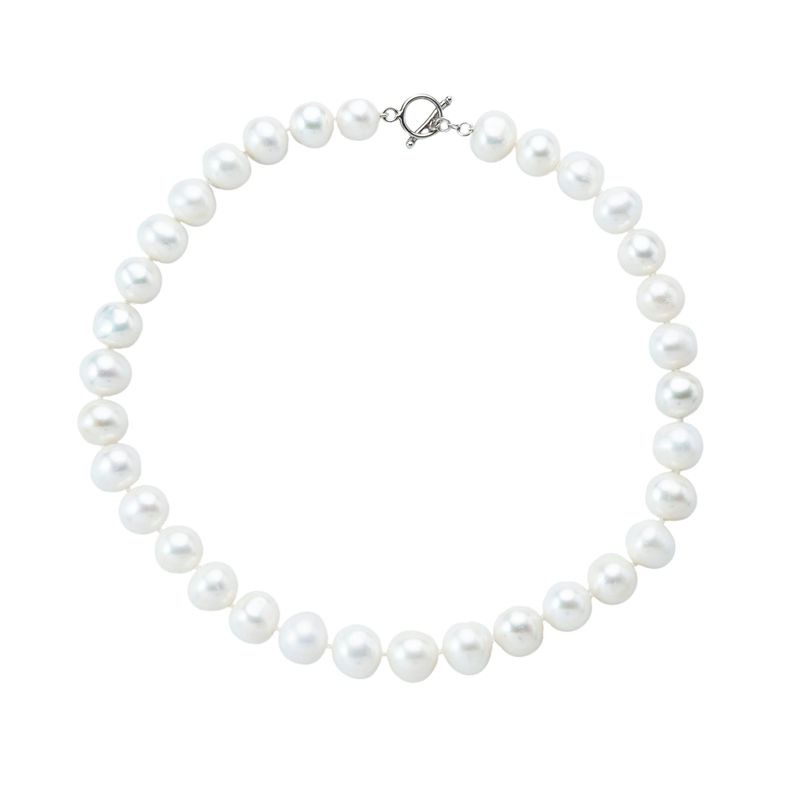 Collar Perlas Naturales 12 Mm Broche Plata
