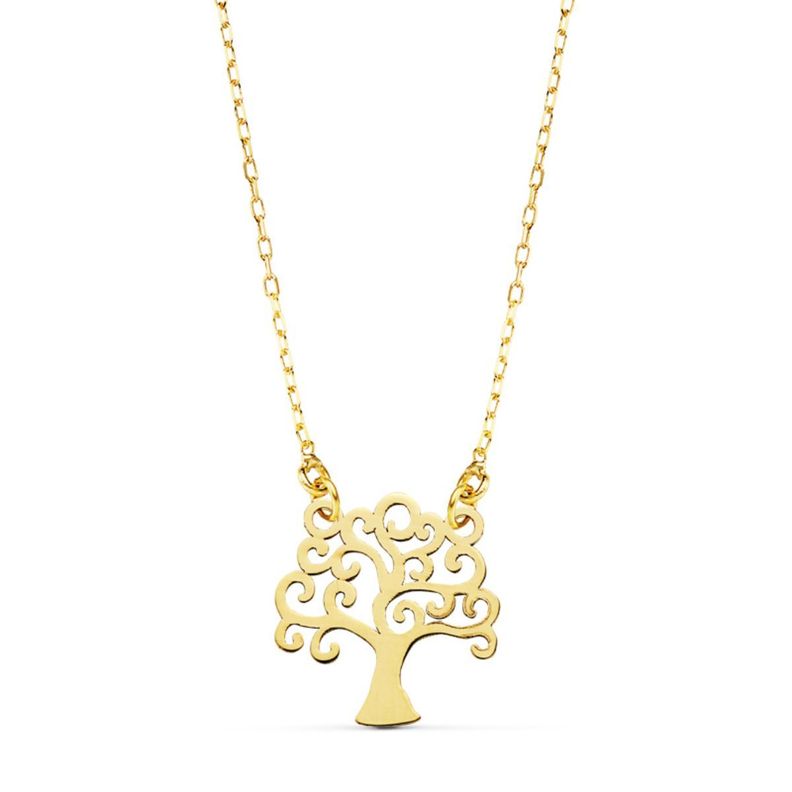Collar Arbol De La Vida Oro Con Cadena - 45Cm