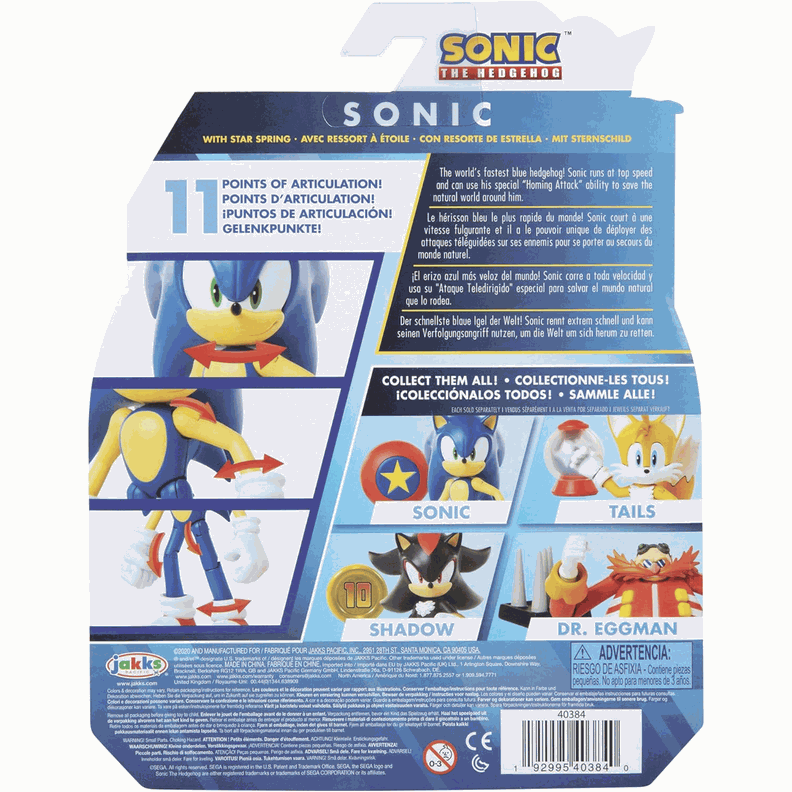 Sonic The Hedgehog Figura De 10 Cm. Con Accesorio De Resorte de Estrella-6
