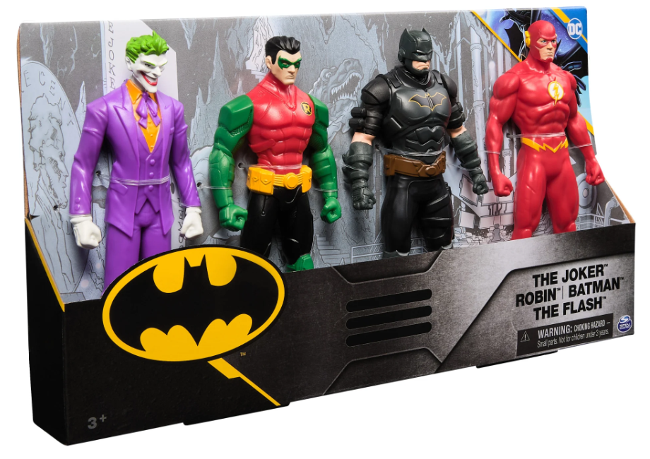 SET 4 FIGURAS DE ACCION THE BATMAN, JOKER, ROBIN Y FLASH DC COMICS