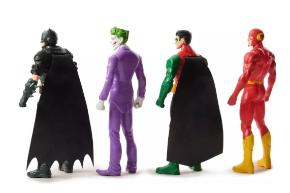 SET 4 FIGURAS DE ACCION THE BATMAN, JOKER, ROBIN Y FLASH DC COMICS