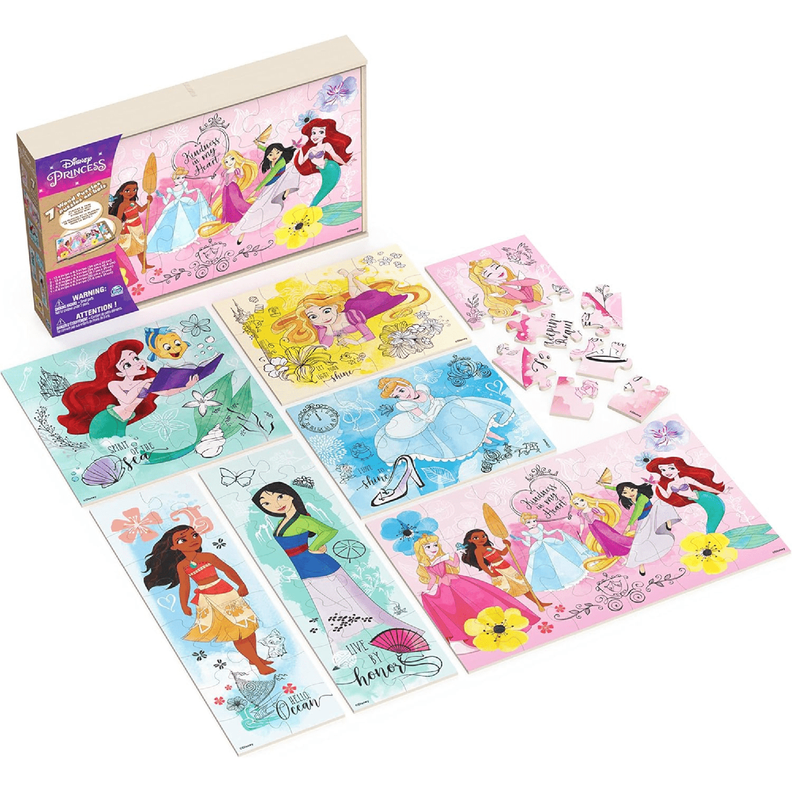 Puzzle De Madera 7 En 1 Disney Princess-0