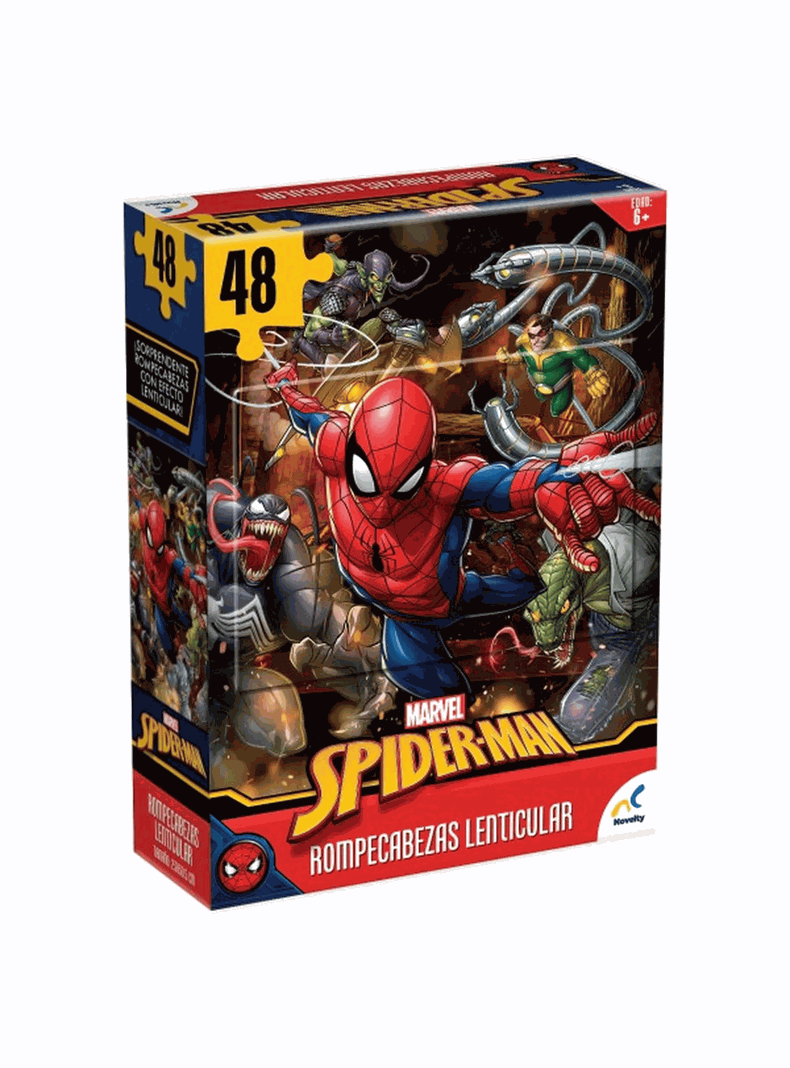 Rompecabezas Lenticular 3D Spiderman 48 Piezas-0