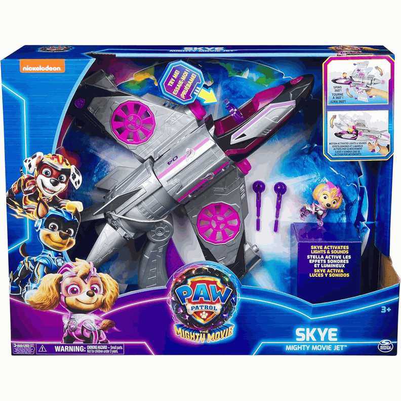 Paw Patrol Mighty Movie Jet Skye Con Luz Y Sonido-1