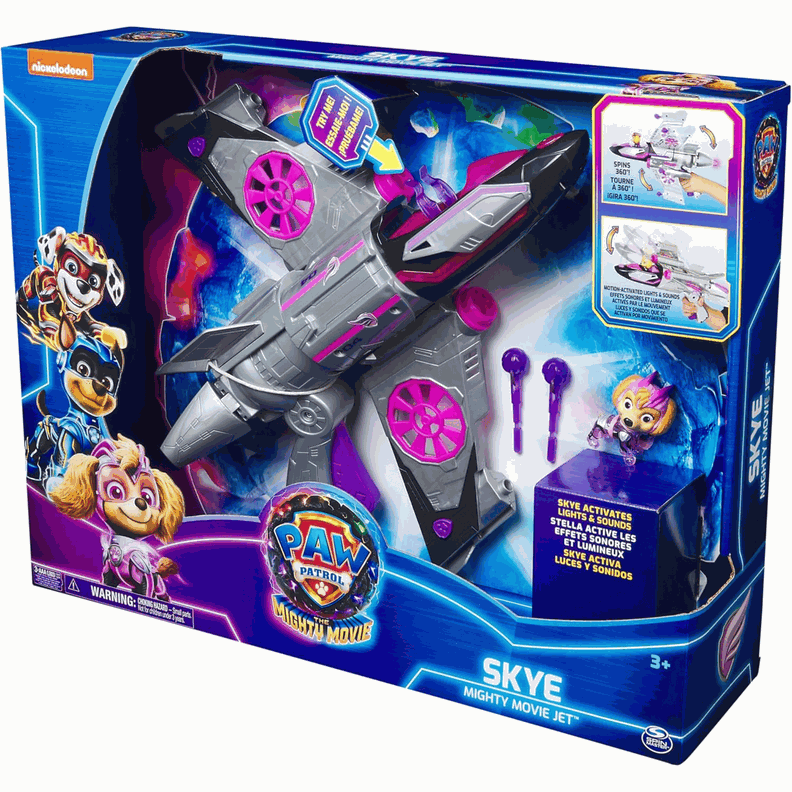Paw Patrol Mighty Movie Jet Skye Con Luz Y Sonido-6