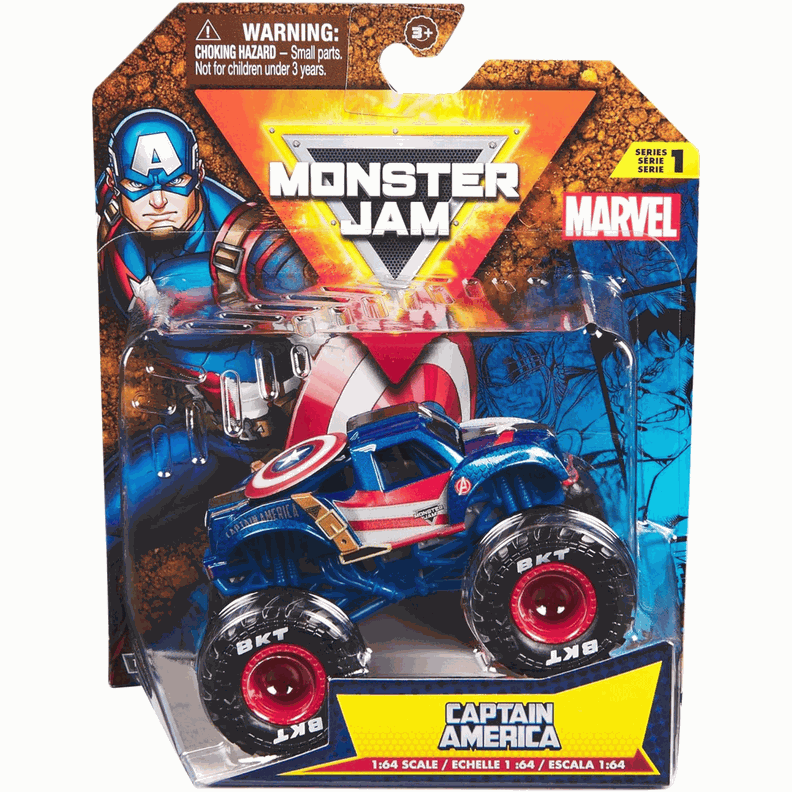 Monster Jam Marvel Vehiculo Escala 164 Capitan America-1