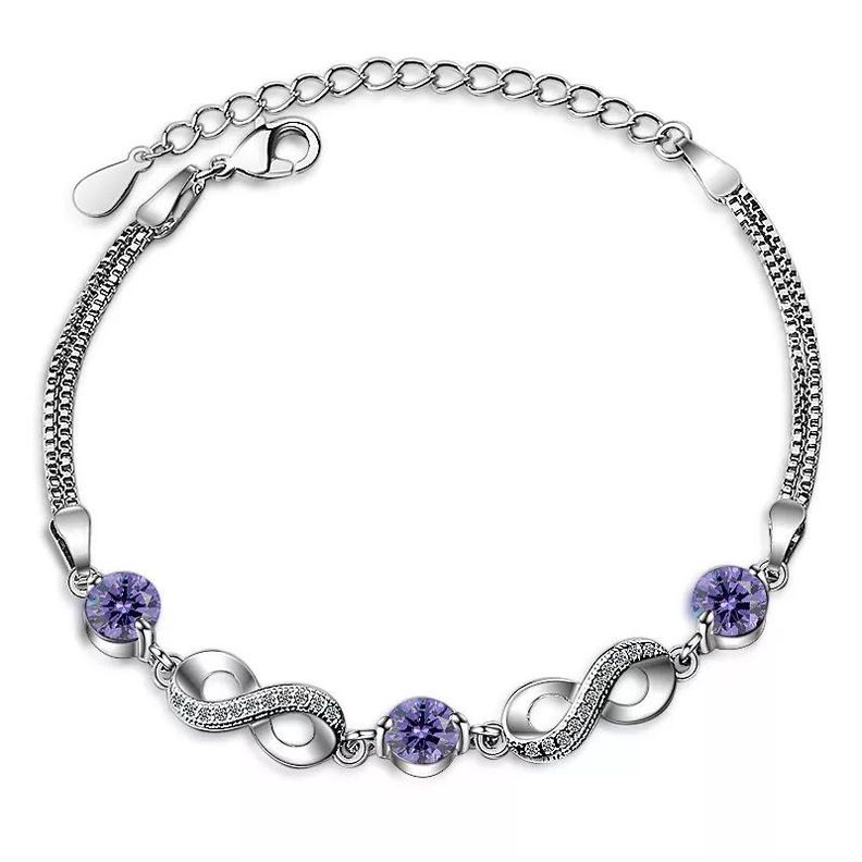 Pulsera Infinito Amatista Plata 925-0